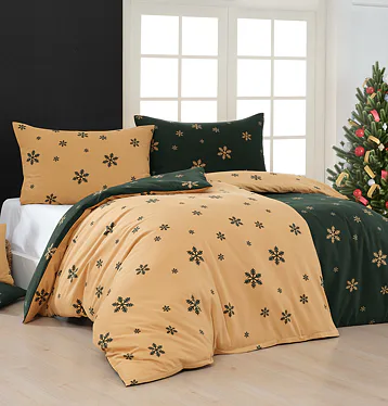 Povlečení Vločky zelené