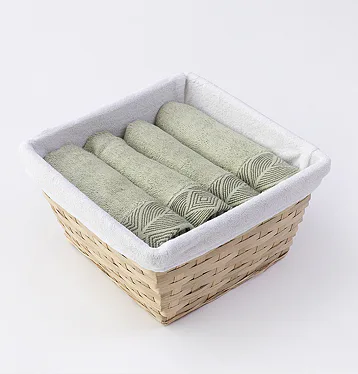 Košík ručníků Beech světle zelená 4 ks