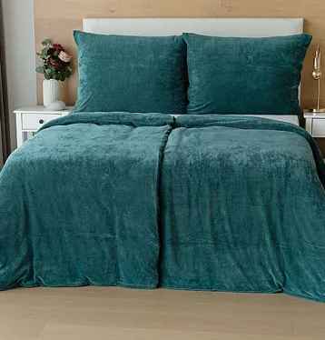 Povlečení Bavlněný mikroplyš MODROZELENÝ II. jakost