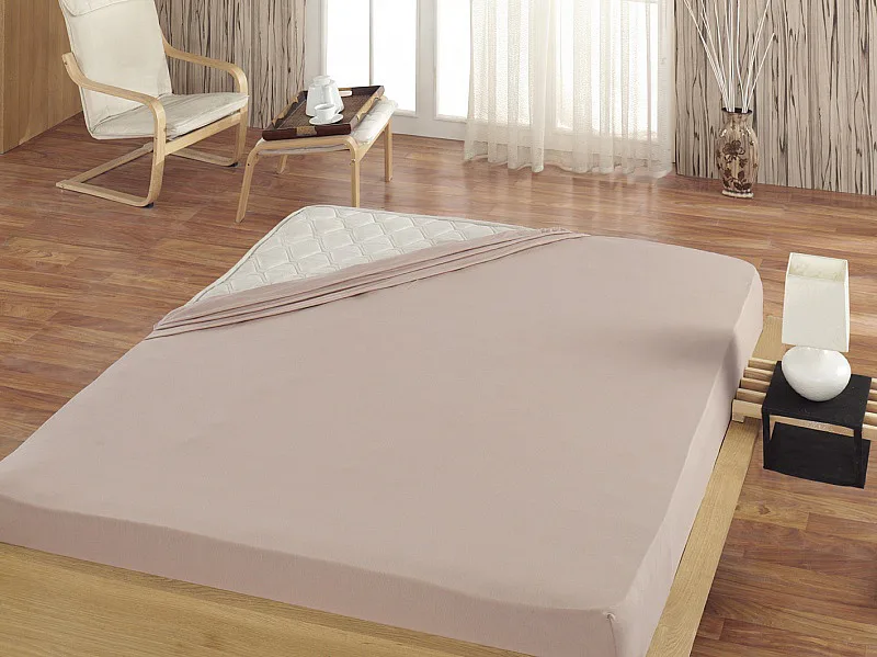 Prostěradlo Světle hnědé JERSEY PREMIUM